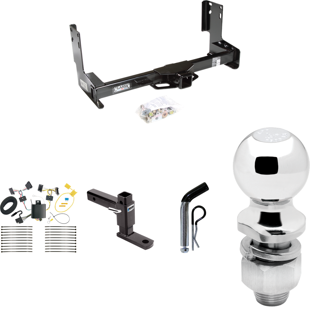 Se adapta al paquete de enganche de remolque Mercedes-Benz Sprinter 2007-2013 con cableado plano de 4 + soporte de bola ajustable + pasador/clip + bola de 2" (excluye: con modelos de parachoques escalonado de fábrica) de Draw-Tite