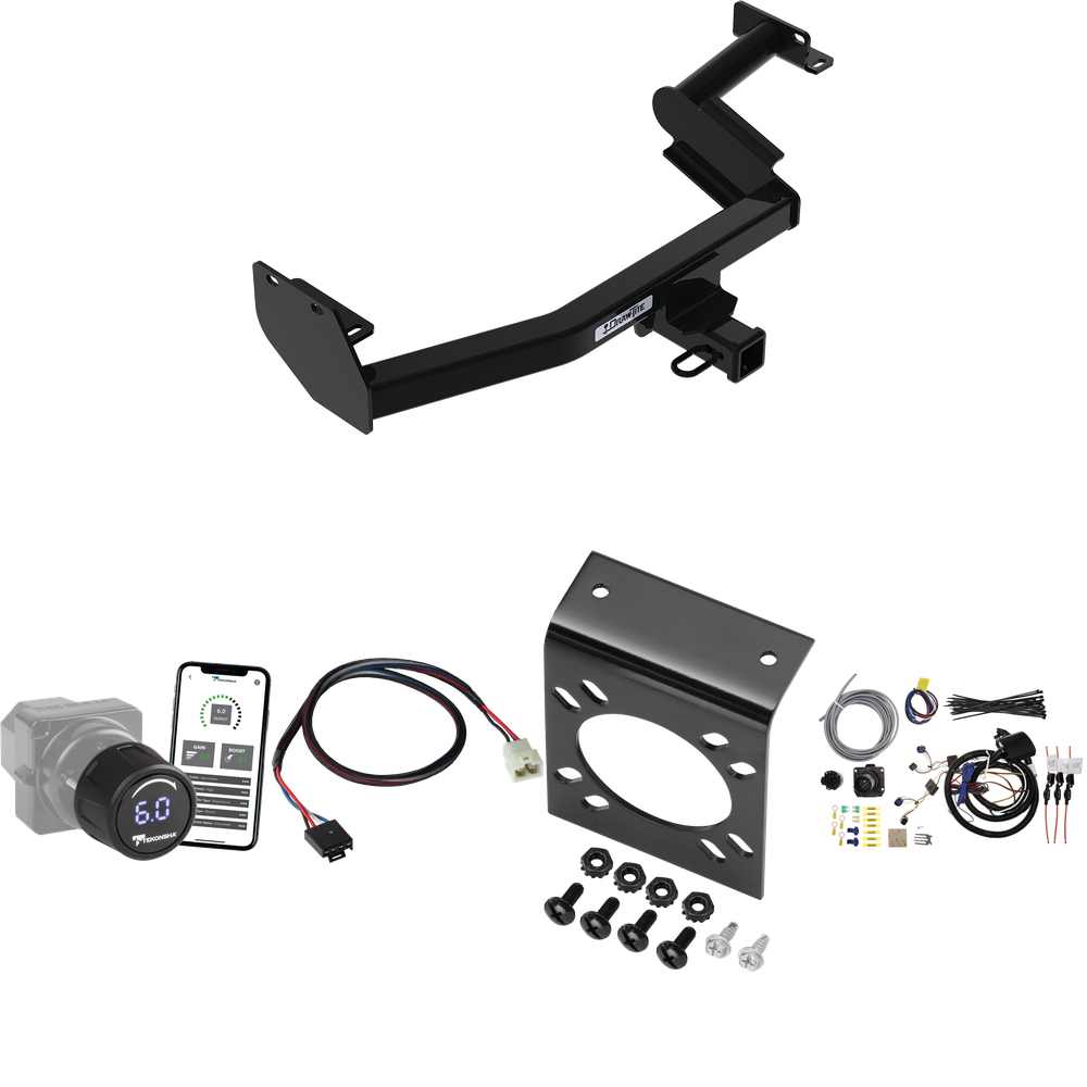 Fits 2023-2024 Hyundai Palisade Trailer Hitch Tow PKG w/ Tekonsha Prodigy iD Bluetooth Wireless Brake Control + Plug & Play BC Adapter + 7-Way RV Wiring By Draw-Tite