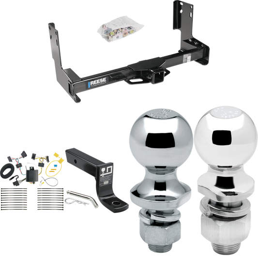 Fits 2007-2013 Freightliner Sprinter 2500 Trailer Hitch Tow PKG w/ 4-Flat Wiring + Ball Mount w/ 4" Drop + 2" Ball + 1-7/8" Ball (Excludes: w/Factory Step Bumper Models) By Reese Towpower