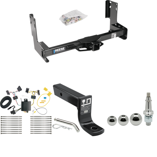 Fits 2010-2013 Mercedes-Benz Sprinter 3500 Trailer Hitch Tow PKG w/ 4-Flat Wiring + Ball Mount w/ 4" Drop + Interchangeable Ball 1-7/8" & 2" & 2-5/16" (Excludes: w/Factory Step Bumper Models) By Reese Towpower