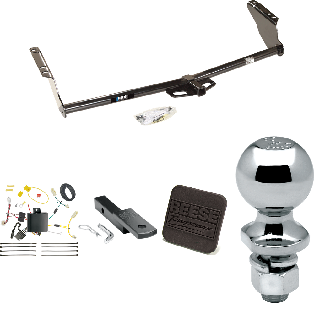 Fits 2011-2014 Toyota Sienna Trailer Hitch Tow PKG w/ 4-Flat Wiring Harness + Draw-Bar + 2" Ball + Hitch Cover By Reese Towpower