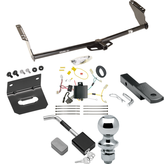 Se adapta al paquete de enganche de remolque Toyota Sienna 2011-2014 con arnés de cableado plano de 4 + barra de tracción + bola de 1-7/8" + soporte de cableado + bloqueo de enganche de Draw-Tite