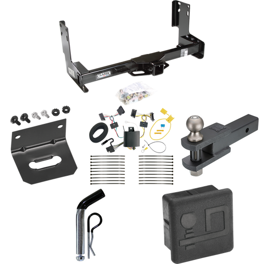 Fits 2007-2013 Freightliner Sprinter 2500 Trailer Hitch Tow PKG w/ 4-Flat Wiring + Clevis Hitch Ball Mount w/ 2" Ball + Pin/Clip + Wiring Bracket + Hitch Cover (Excludes: w/Factory Step Bumper Models) By Draw-Tite