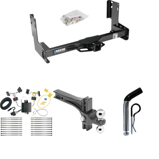 Fits 2010-2011 Mercedes-Benz Sprinter 2500 Trailer Hitch Tow PKG w/ 4-Flat Wiring + Dual Adjustable Drop Rise Ball Ball Mount 2" & 2-5/16" Trailer Balls + Pin/Clip (Excludes: w/Factory Step Bumper Models) By Reese Towpower