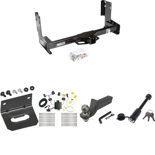 Fits 2007-2013 Mercedes-Benz Sprinter Trailer Hitch Tow PKG w/ 4-Flat Wiring + Interlock Tactical Starter Kit w/ 2" Drop & 2" Ball + Tactical Dogbone Lock + Wiring Bracket (Excludes: w/Factory Step Bumper Models) By Draw-Tite