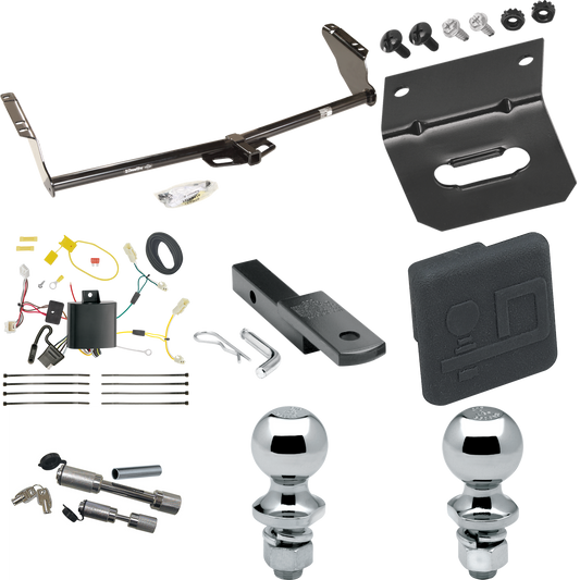 Fits 2011-2014 Toyota Sienna Trailer Hitch Tow PKG w/ 4-Flat Wiring Harness + Draw-Bar + 1-7/8" + 2" Ball + Wiring Bracket + Hitch Cover + Dual Hitch & Coupler Locks By Draw-Tite