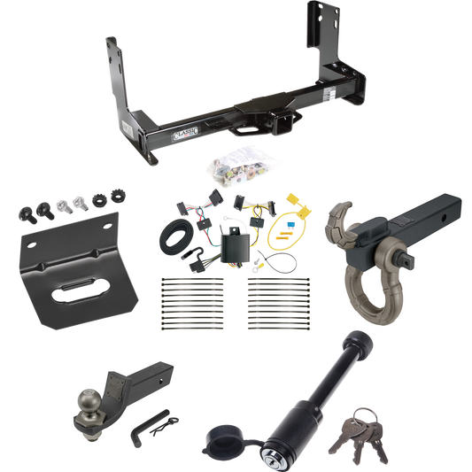 Fits 2007-2013 Mercedes-Benz Sprinter Trailer Hitch Tow PKG w/ 4-Flat Wiring + Interlock Tactical Starter Kit w/ 2" Drop & 2" Ball + Tactical Hook & Shackle Mount + Tactical Dogbone Lock + Wiring Bracket (Excludes: w/Factory Step Bumper Models) By Dr