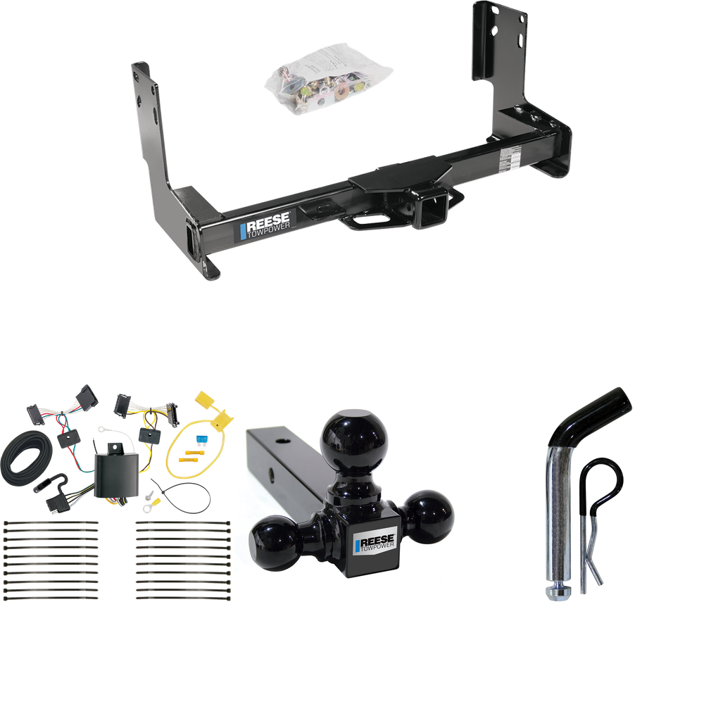 Fits 2010-2011 Mercedes-Benz Sprinter 2500 Trailer Hitch Tow PKG w/ 4-Flat Wiring + Triple Ball Ball Mount 1-7/8" & 2" & 2-5/16" Trailer Balls + Pin/Clip (Excludes: w/Factory Step Bumper Models) By Reese Towpower