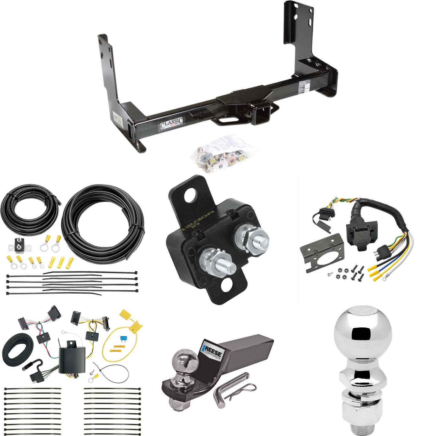 Fits 2007-2013 Freightliner Sprinter 2500 Trailer Hitch Tow PKG w/ 7-Way RV Wiring + 2" & 2-5/16" Ball + Drop Mount (Excludes: w/Factory Step Bumper Models) By Draw-Tite