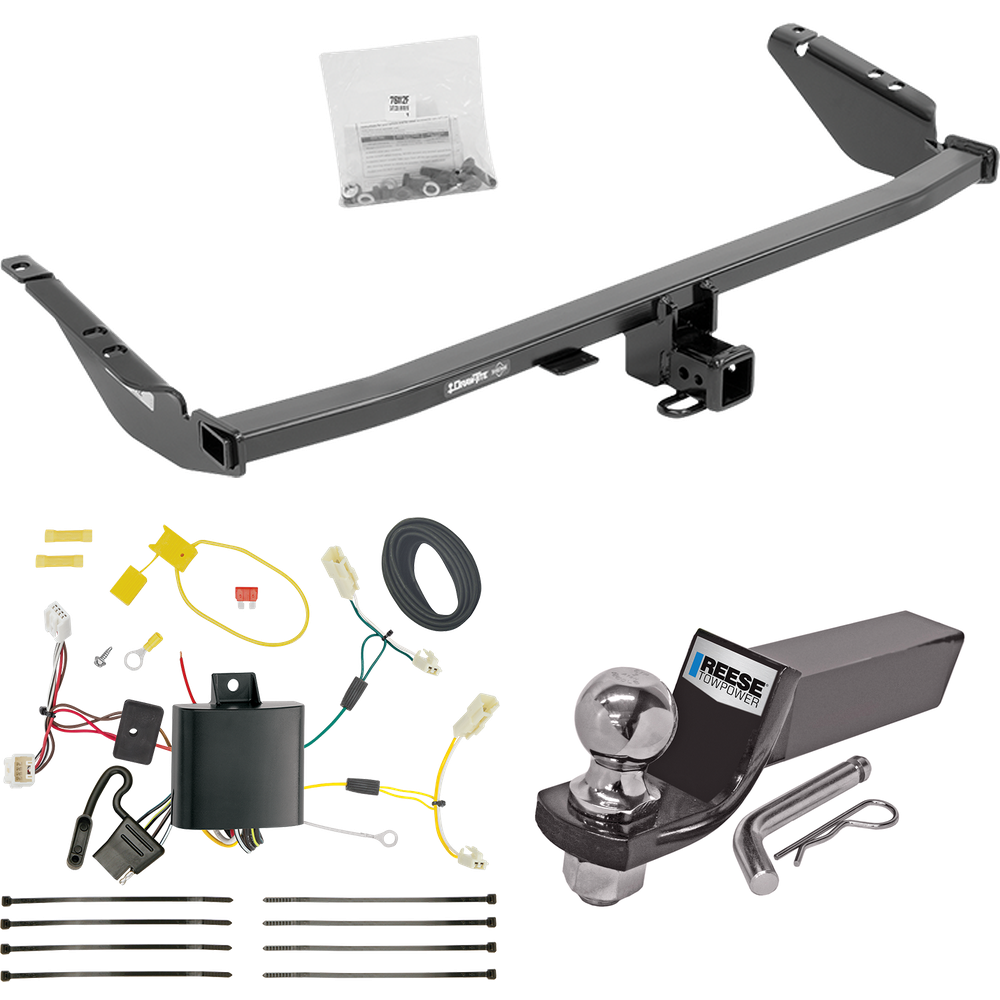 Fits 2015-2020 Toyota Sienna Trailer Hitch Tow PKG w/ 4-Flat Wiring + Starter Kit Ball Mount w/ 2" Drop & 2" Ball (For SE Models) By Draw-Tite