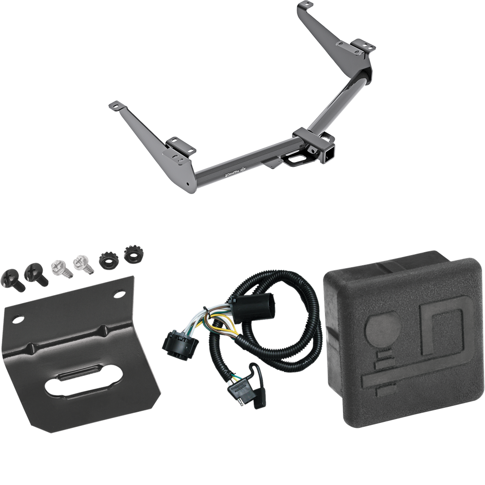 Se adapta al paquete de enganche de remolque Nissan Titan 2017-2023 con arnés de cableado plano de 4 + soporte de cableado + cubierta de enganche (para cableado de 7 vías de fábrica, excepto modelos Titan XD) de Draw-Tite