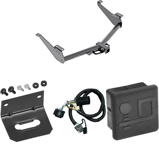 Se adapta al paquete de enganche de remolque Nissan Titan 2017-2023 con arnés de cableado plano de 4 + soporte de cableado + cubierta de enganche (para cableado de 7 vías de fábrica, excepto modelos Titan XD) de Draw-Tite