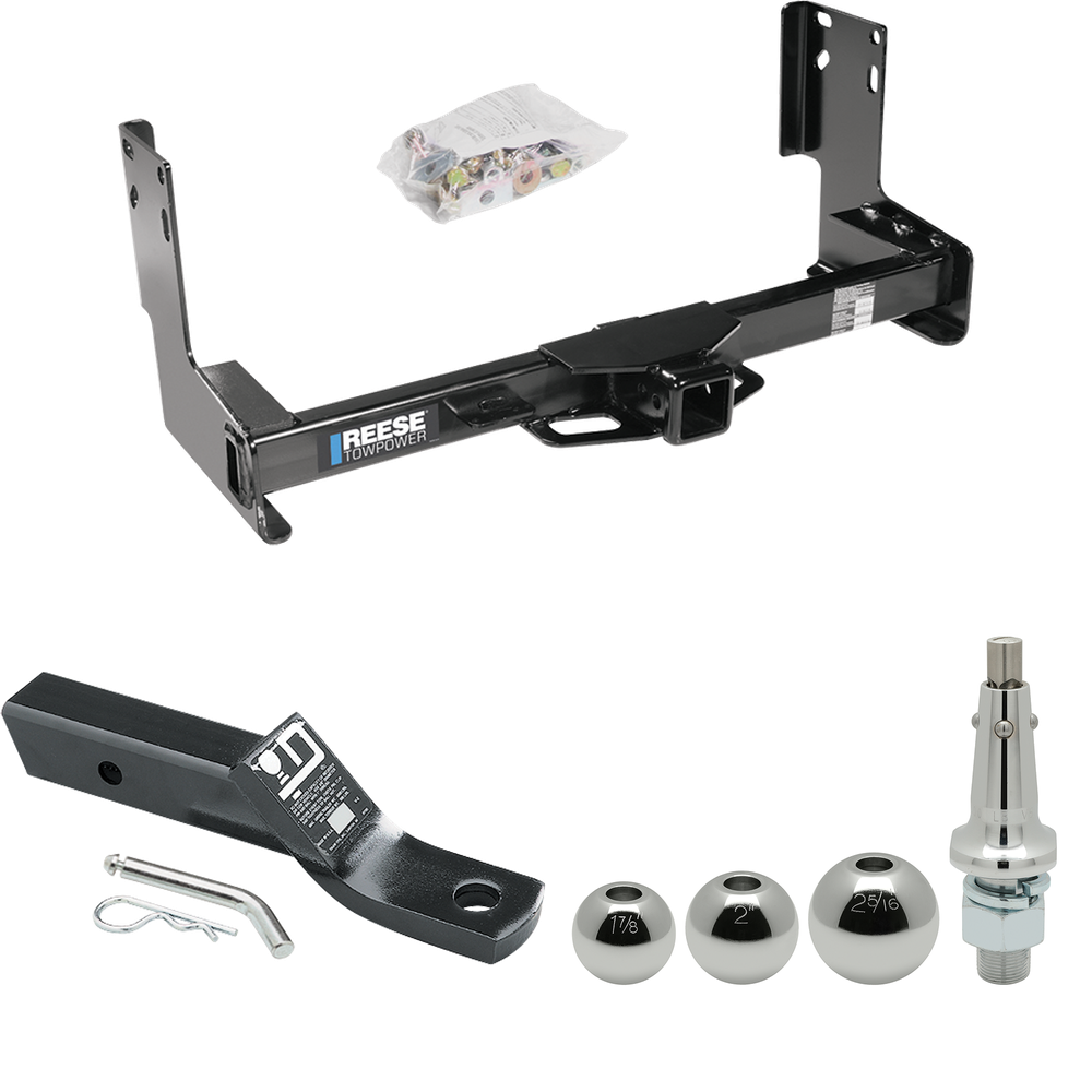 Fits 2007-2021 Freightliner Sprinter 2500 Trailer Hitch Tow PKG w/ Ball Mount w/ 2" Drop + Interchangeable Ball 1-7/8" & 2" & 2-5/16" (Excludes: w/Factory Step Bumper Models) By Reese Towpower