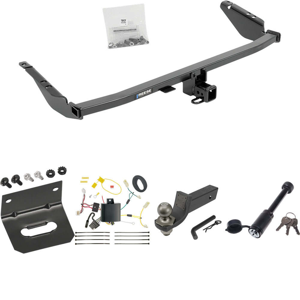 Fits 2015-2020 Toyota Sienna Trailer Hitch Tow PKG w/ 4-Flat Wiring + Interlock Tactical Starter Kit w/ 2" Drop & 2" Ball + Tactical Dogbone Lock + Wiring Bracket (For SE Models) By Reese Towpower