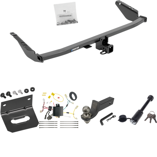 Fits 2015-2020 Toyota Sienna Trailer Hitch Tow PKG w/ 4-Flat Wiring + Interlock Tactical Starter Kit w/ 2" Drop & 2" Ball + Tactical Dogbone Lock + Wiring Bracket (For SE Models) By Reese Towpower