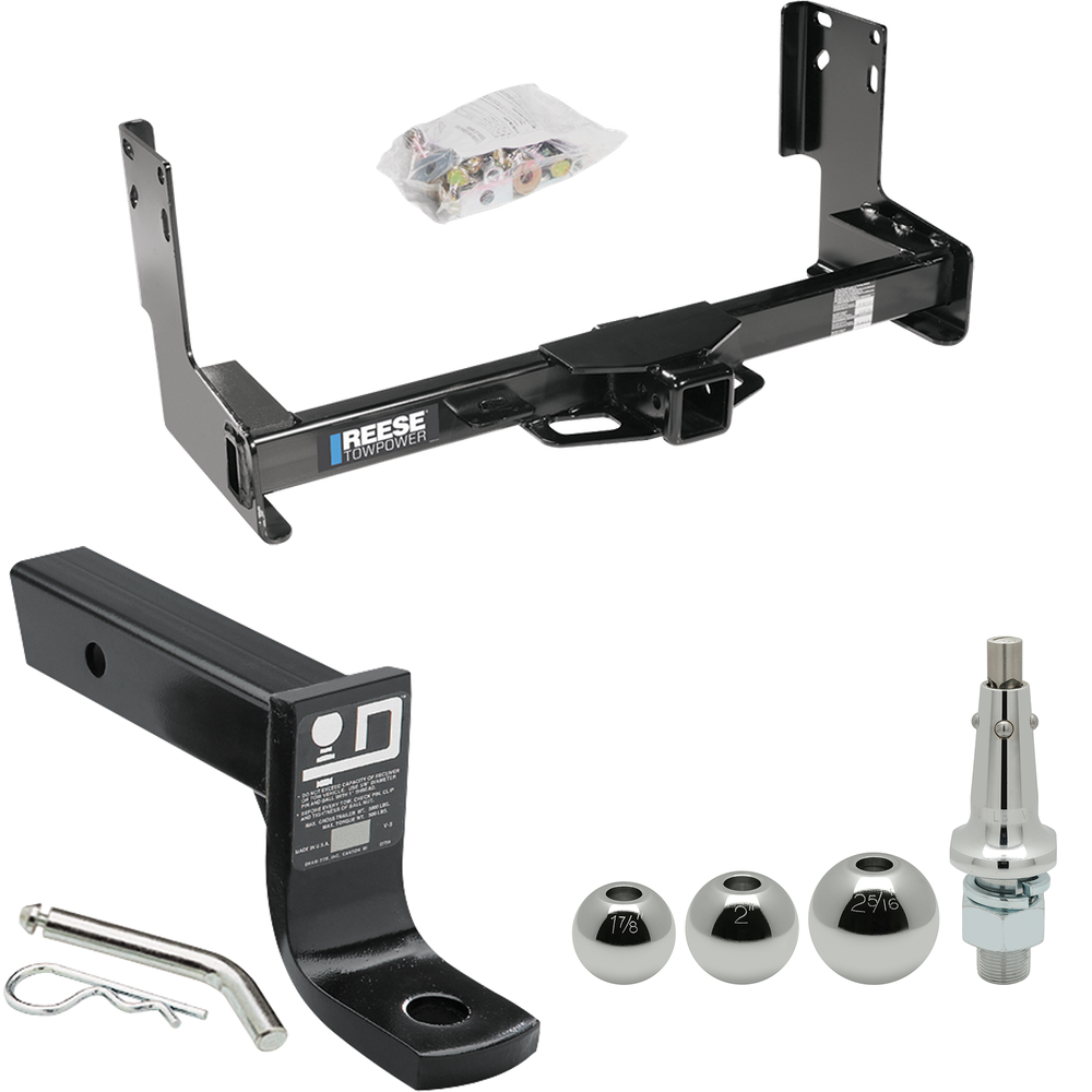 Fits 2007-2009 Dodge Sprinter 2500 Trailer Hitch Tow PKG w/ Ball Mount w/ 4" Drop + Interchangeable Ball 1-7/8" & 2" & 2-5/16" (Excludes: w/Factory Step Bumper Models) By Reese Towpower