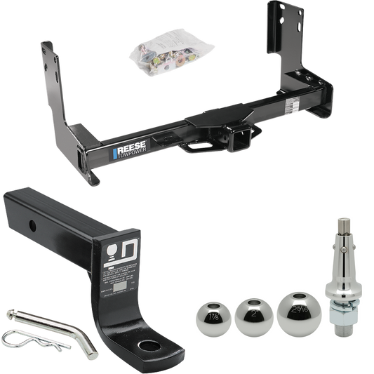 Fits 2007-2009 Dodge Sprinter 2500 Trailer Hitch Tow PKG w/ Ball Mount w/ 4" Drop + Interchangeable Ball 1-7/8" & 2" & 2-5/16" (Excludes: w/Factory Step Bumper Models) By Reese Towpower