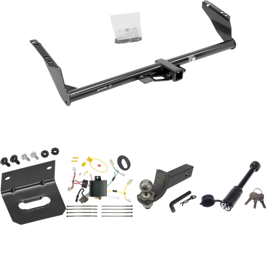 Fits 2011-2014 Toyota Sienna Trailer Hitch Tow PKG w/ 4-Flat Wiring + Interlock Tactical Starter Kit w/ 2" Drop & 2" Ball + Tactical Dogbone Lock + Wiring Bracket By Draw-Tite