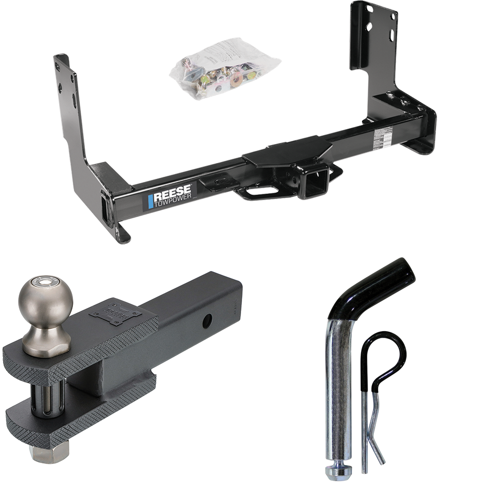 Fits 2007-2021 Freightliner Sprinter 2500 Trailer Hitch Tow PKG w/ Clevis Hitch Ball Mount w/ 2" Ball + Pin/Clip (Excludes: w/Factory Step Bumper Models) By Reese Towpower