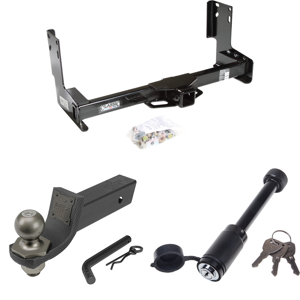 Se adapta al paquete de enganche de remolque Mercedes-Benz Sprinter 2007-2013 + kit de inicio táctico Interlock con caída de 2" y bola de 2" + bloqueo táctico de hueso de perro (excluye: con modelos de parachoques escalonado de fábrica) de Draw-Tite