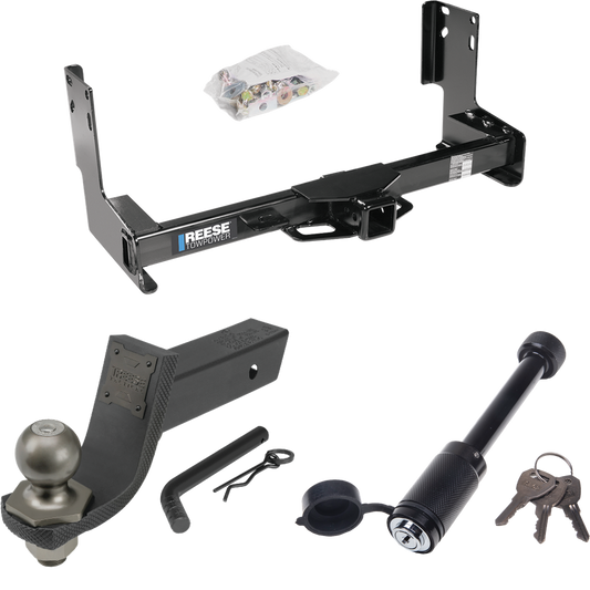 Fits 2007-2009 Dodge Sprinter 2500 Trailer Hitch Tow PKG + Interlock Tactical Starter Kit w/ 3-1/4" Drop & 2" Ball + Tactical Dogbone Lock (Excludes: w/Factory Step Bumper Models) By Reese Towpower