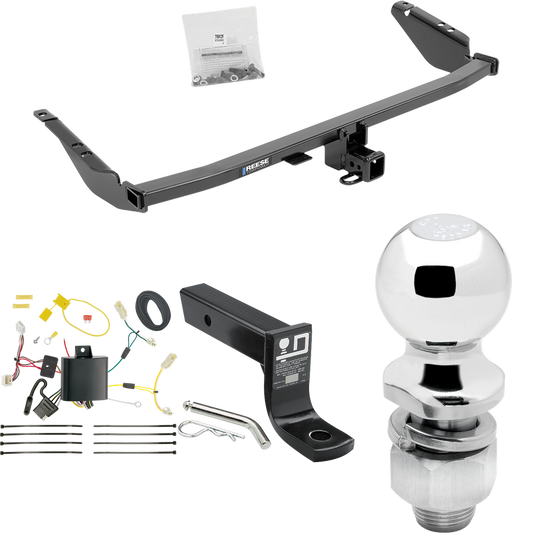 Fits 2015-2020 Toyota Sienna Trailer Hitch Tow PKG w/ 4-Flat Wiring + Ball Mount w/ 4" Drop + 2" Ball (For SE Models) By Reese Towpower