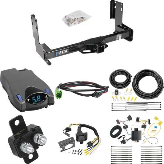 Fits 2007-2013 Freightliner Sprinter 2500 Trailer Hitch Tow PKG w/ Tekonsha Prodigy P2 Brake Control + Plug & Play BC Adapter + 7-Way RV Wiring (Excludes: w/Factory Step Bumper Models) By Reese Towpower