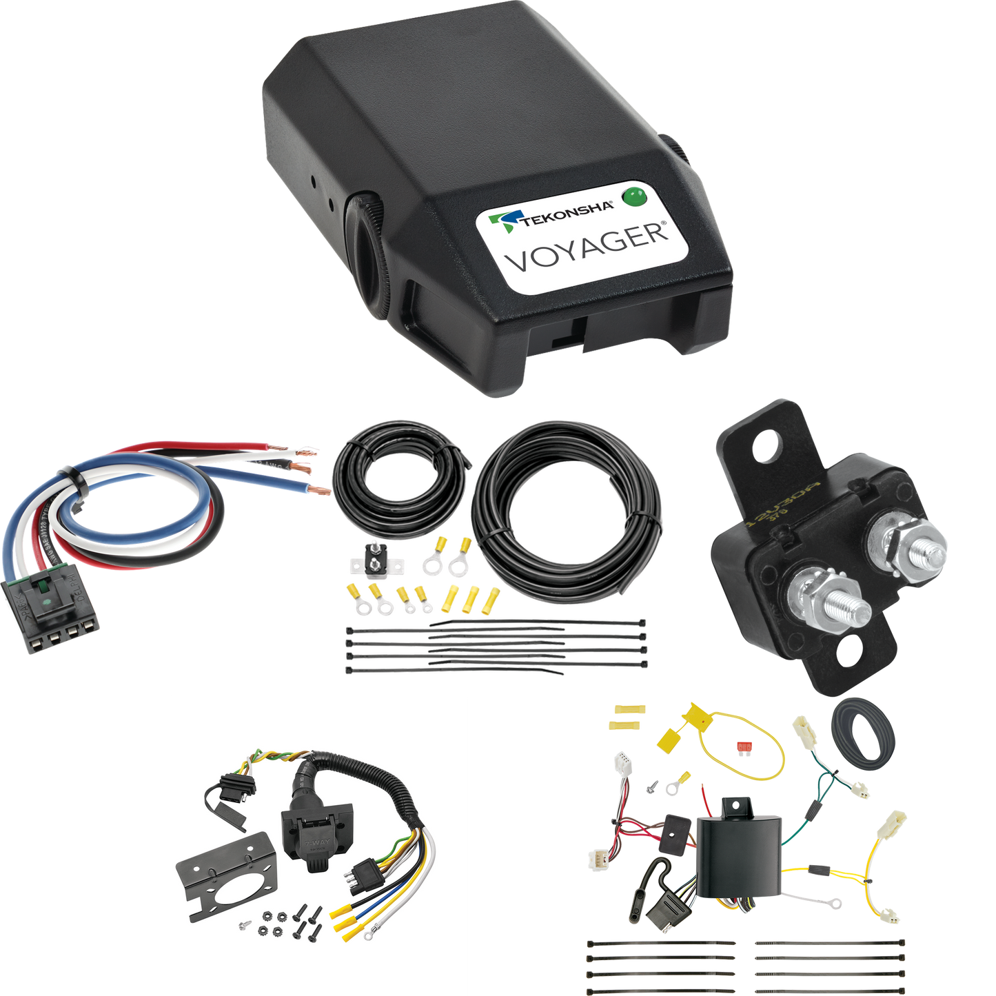 Compatible con cableado de 7 vías Toyota Sienna RV 2011-2014 + control de freno Tekonsha Voyager + adaptador de cableado BC genérico de Tekonsha.