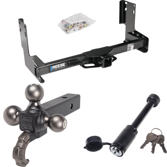 Fits 2007-2009 Dodge Sprinter 2500 Trailer Hitch Tow PKG + Tactical Triple Ball Ball Mount 1-7/8" & 2" & 2-5/16" Balls & Tow Hook + Tactical Dogbone Lock (Excludes: w/Factory Step Bumper Models) By Reese Towpower