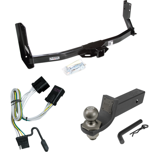 Fits 2003-2006 Freightliner Sprinter 3500 Trailer Hitch Tow PKG w/ 4-Flat Wiring + Interlock Tactical Starter Kit w/ 2" Drop & 2" Ball (For w/41" Wide Frames, Except 118" Wheelbase & Factory Metal Step Platform Models) By Draw-Tite