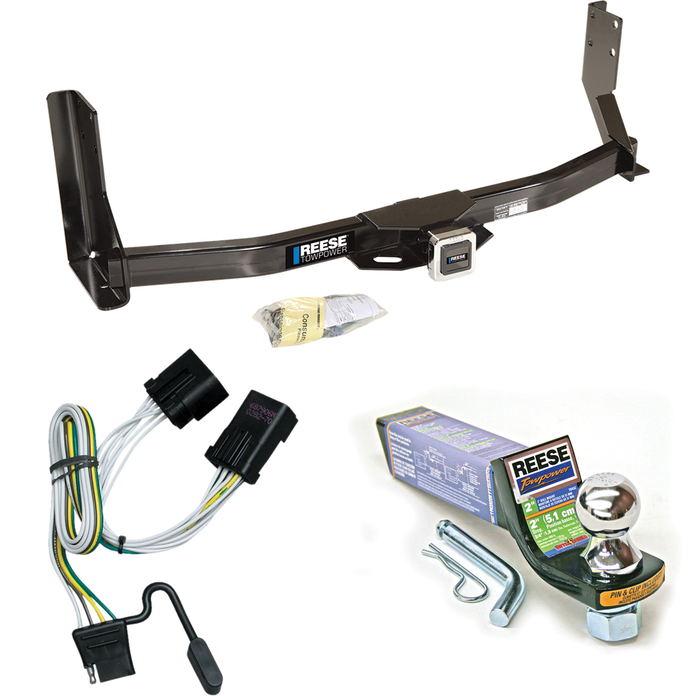 Fits 2003-2006 Dodge Sprinter 2500 Trailer Hitch Tow PKG w/ 4-Flat Wiring + Starter Kit Ball Mount w/ 2" Drop & 1-7/8" Ball (For w/41" Wide Frames, Except 118" Wheelbase & Factory Metal Step Platform Models) By Reese Towpower