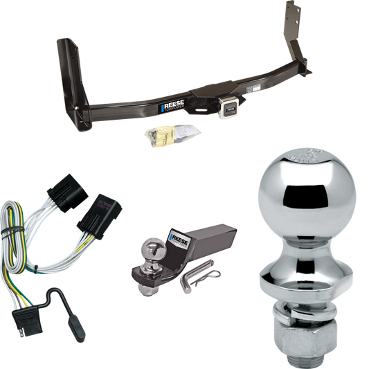Fits 2003-2006 Freightliner Sprinter 2500 Trailer Hitch Tow PKG w/ 4-Flat Wiring + Starter Kit Ball Mount w/ 2" Drop & 2" Ball + 1-7/8" Ball (For w/41" Wide Frames, Except 118" Wheelbase & Factory Metal Step Platform Models) By Reese Towpower