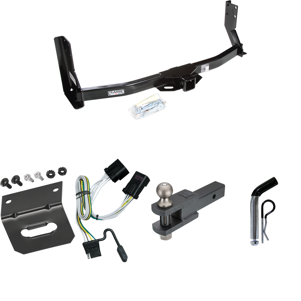 Fits 2003-2006 Dodge Sprinter 3500 Trailer Hitch Tow PKG w/ 4-Flat Wiring Harness + Clevis Hitch Ball Mount w/ 2" Ball + Pin/Clip + Wiring Bracket (For w/41" Wide Frames, Except 118" Wheelbase & Factory Metal Step Platform Models) By Draw-Tite