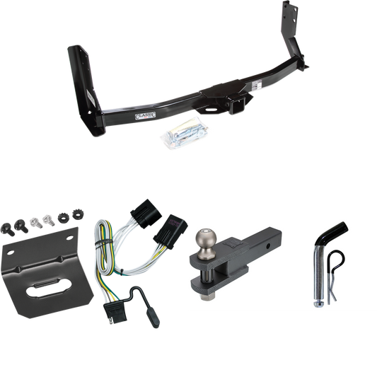 Fits 2003-2006 Dodge Sprinter 3500 Trailer Hitch Tow PKG w/ 4-Flat Wiring Harness + Clevis Hitch Ball Mount w/ 2" Ball + Pin/Clip + Wiring Bracket (For w/41" Wide Frames, Except 118" Wheelbase & Factory Metal Step Platform Models) By Draw-Tite