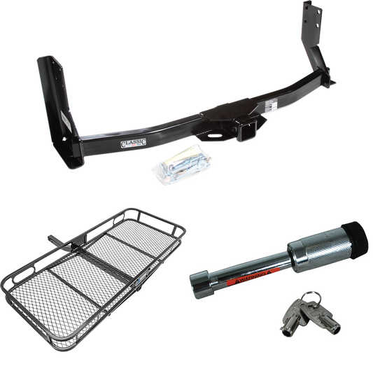 Fits 2003-2006 Freightliner Sprinter 3500 Trailer Hitch Tow PKG w/ 60" x 24" Cargo Carrier + Hitch Lock (For w/41" Wide Frames, Except 118" Wheelbase & Factory Metal Step Platform Models) By Draw-Tite