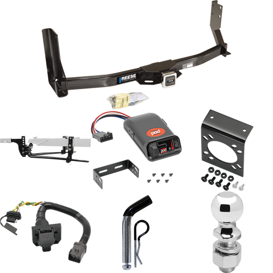 Fits 2003-2006 Dodge Sprinter 2500 Trailer Hitch Tow PKG w/ 8K Round Bar Weight Distribution Hitch w/ 2-5/16" Ball + 2" Ball + Pin/Clip + Pro Series POD Brake Control + 7-Way RV Wiring (For w/41" Wide Frames, Except 118" Wheelbase & Factory Metal Ste