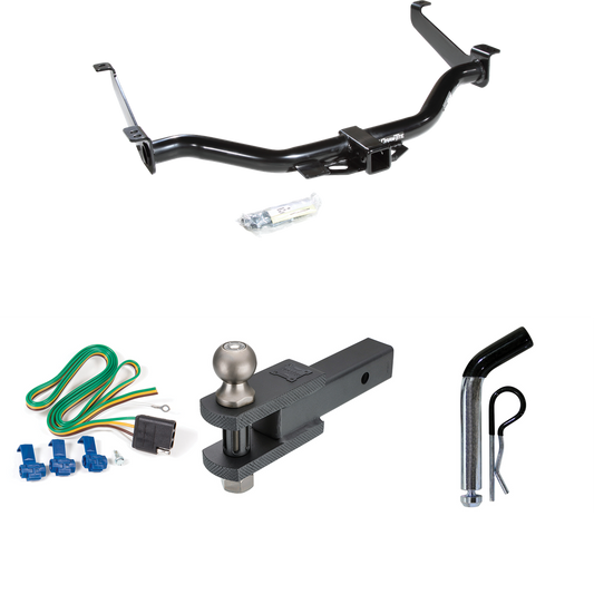 Fits 2004-2015 Nissan Titan Trailer Hitch Tow PKG w/ 4-Flat Wiring + Clevis Hitch Ball Mount w/ 2" Ball + Pin/Clip By Draw-Tite