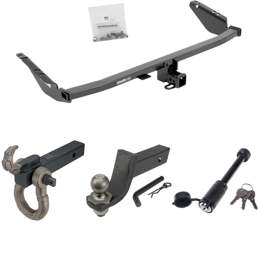 Fits 2011-2014 Toyota Sienna Trailer Hitch Tow PKG + Interlock Tactical Starter Kit w/ 3-1/4" Drop & 2" Ball + Tactical Hook & Shackle Mount + Tactical Dogbone Lock By Draw-Tite