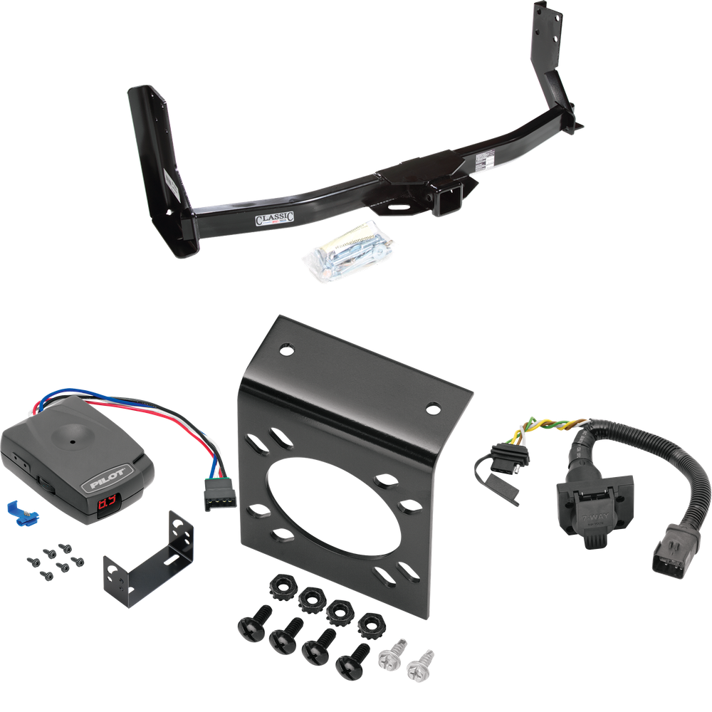 Fits 2003-2006 Freightliner Sprinter 2500 Trailer Hitch Tow PKG w/ Pro Series Pilot Brake Control + 7-Way RV Wiring (For w/41" Wide Frames, Except 118" Wheelbase & Factory Metal Step Platform Models) By Draw-Tite