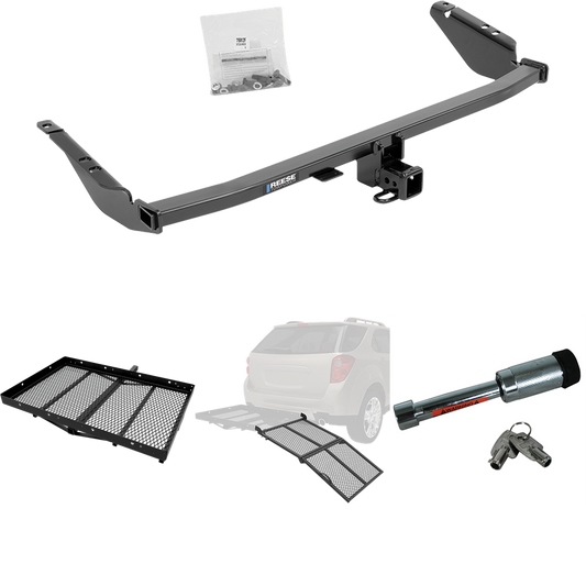 Fits 2011-2014 Toyota Sienna Trailer Hitch Tow PKG w/ Cargo Carrier + Bi-Fold Ramp + Hitch Lock By Reese Towpower