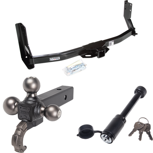 Fits 2003-2006 Dodge Sprinter 2500 Trailer Hitch Tow PKG + Triple Ball Tactical Ball Mount 1-7/8" & 2" & 2-5/16" Balls w/ Tow Hook + Tactical Dogbone Lock (For w/41" Wide Frames, Except 118" Wheelbase & Factory Metal Step Platform Models) By Draw-Tit