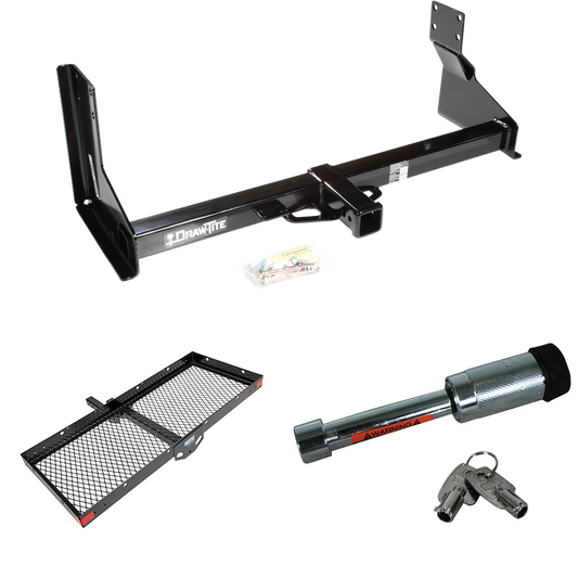 Fits 2010-2023 Mercedes-Benz Sprinter 2500 Trailer Hitch Tow PKG w/ 48" x 20" Cargo Carrier + Hitch Lock (For w/Factory Step Bumper Excluding Models w/30-3/8” Frame Width Models) By Draw-Tite