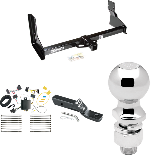 Fits 2010-2013 Mercedes-Benz Sprinter 3500 Trailer Hitch Tow PKG w/ 4-Flat Wiring + Ball Mount w/ 2" Drop + 2-5/16" Ball (For w/Factory Step Bumper Excluding Models w/30-3/8” Frame Width Models) By Draw-Tite