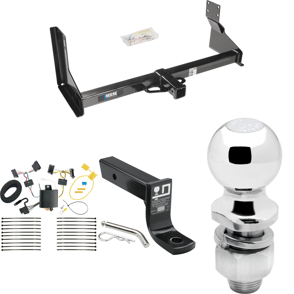 Fits 2007-2013 Freightliner Sprinter 3500 Trailer Hitch Tow PKG w/ 4-Flat Wiring + Ball Mount w/ 4" Drop + 2" Ball (For w/Factory Step Bumper Excluding Models w/30-3/8” Frame Width Models) By Reese Towpower