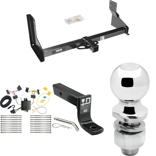 Fits 2007-2013 Freightliner Sprinter 3500 Trailer Hitch Tow PKG w/ 4-Flat Wiring + Ball Mount w/ 4" Drop + 2" Ball (For w/Factory Step Bumper Excluding Models w/30-3/8” Frame Width Models) By Reese Towpower