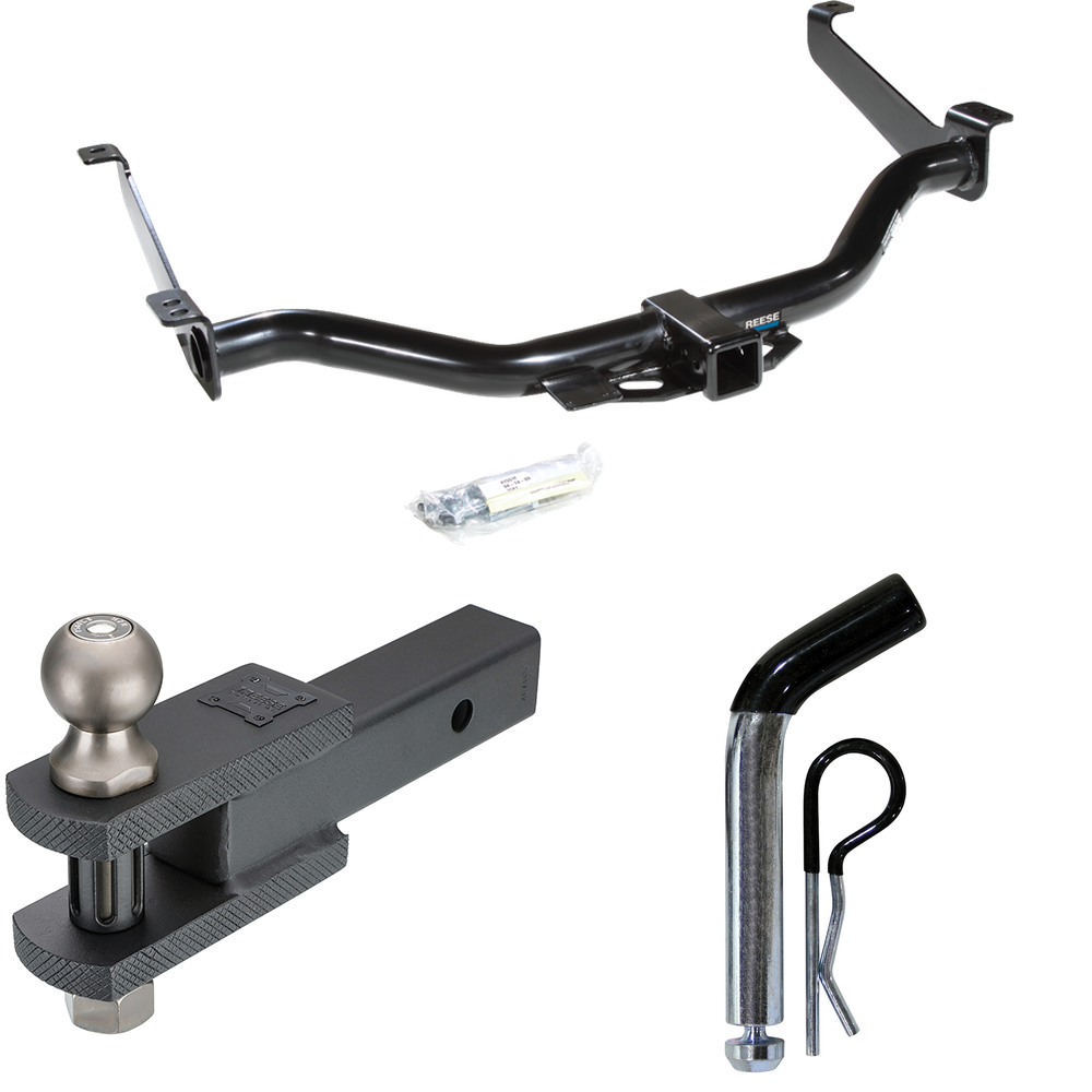 Fits 2004-2015 Nissan Titan Trailer Hitch Tow PKG w/ Clevis Hitch Ball Mount w/ 2" Ball + Pin/Clip By Reese Towpower