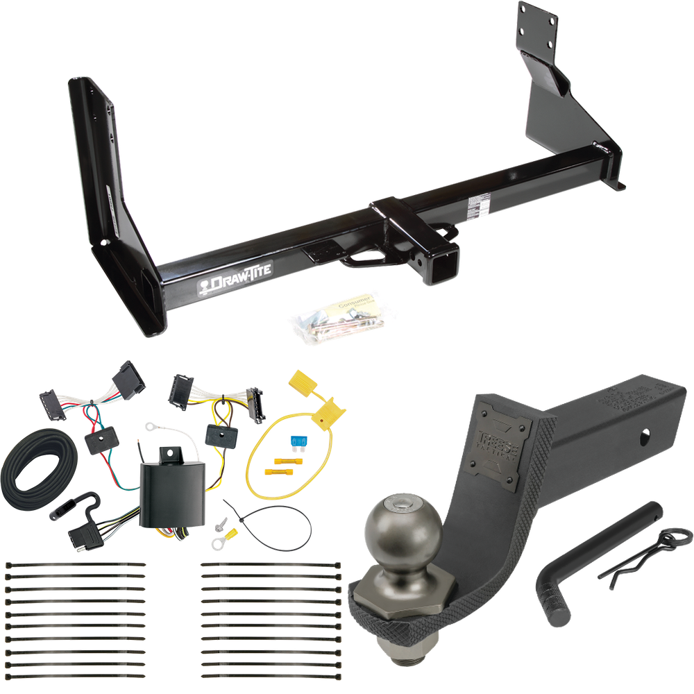 Fits 2007-2013 Freightliner Sprinter 3500 Trailer Hitch Tow PKG w/ 4-Flat Wiring + Interlock Tactical Starter Kit w/ 3-1/4" Drop & 2" Ball (For w/Factory Step Bumper Excluding Models w/30-3/8” Frame Width Models) By Draw-Tite