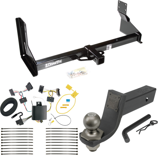 Fits 2007-2013 Freightliner Sprinter 3500 Trailer Hitch Tow PKG w/ 4-Flat Wiring + Interlock Tactical Starter Kit w/ 3-1/4" Drop & 2" Ball (For w/Factory Step Bumper Excluding Models w/30-3/8” Frame Width Models) By Draw-Tite