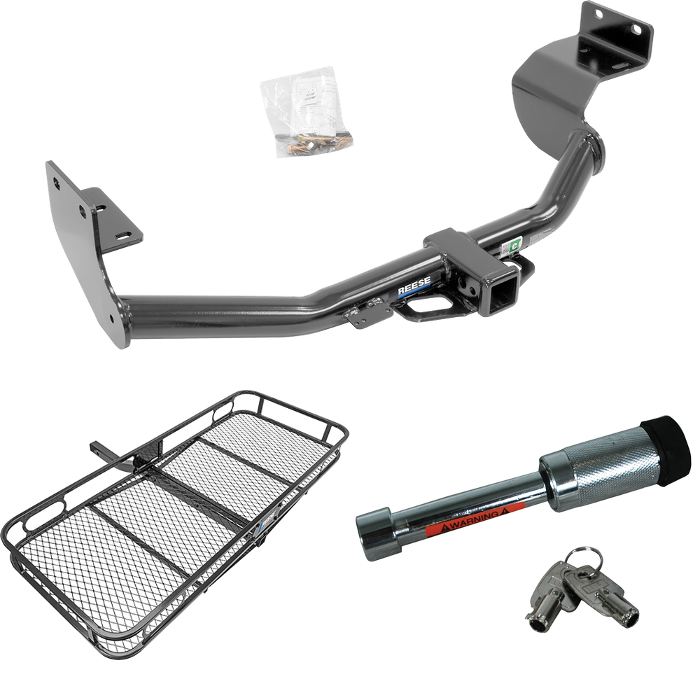 Fits 2014-2015 KIA Sorento Trailer Hitch Tow PKG w/ 60" x 24" Cargo Carrier + Hitch Lock (For w/V6 Engine Models) By Reese Towpower