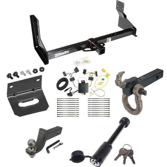 Fits 2010-2013 Mercedes-Benz Sprinter 2500 Trailer Hitch Tow PKG w/ 4-Flat Wiring + Interlock Tactical Starter Kit w/ 3-1/4" Drop & 2" Ball + Tactical Hook & Shackle Mount + Tactical Dogbone Lock + Wiring Bracket (For w/Factory Step Bumper Excluding